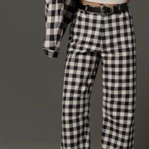 NWT, ALIGNE Ned Check Barrel Trousers, Size 10